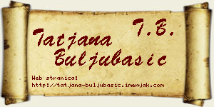 Tatjana Buljubašić vizit kartica